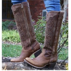 Corral Vintage Kats Natural Westport Leather Western Boots C1971 8.5 Rodeo